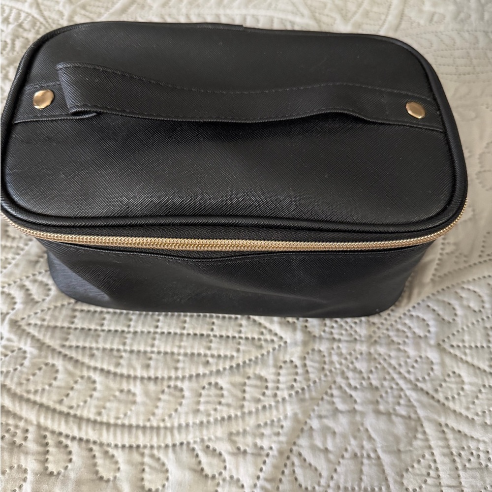 Elegant Black Toiletry Bag for Women or Men